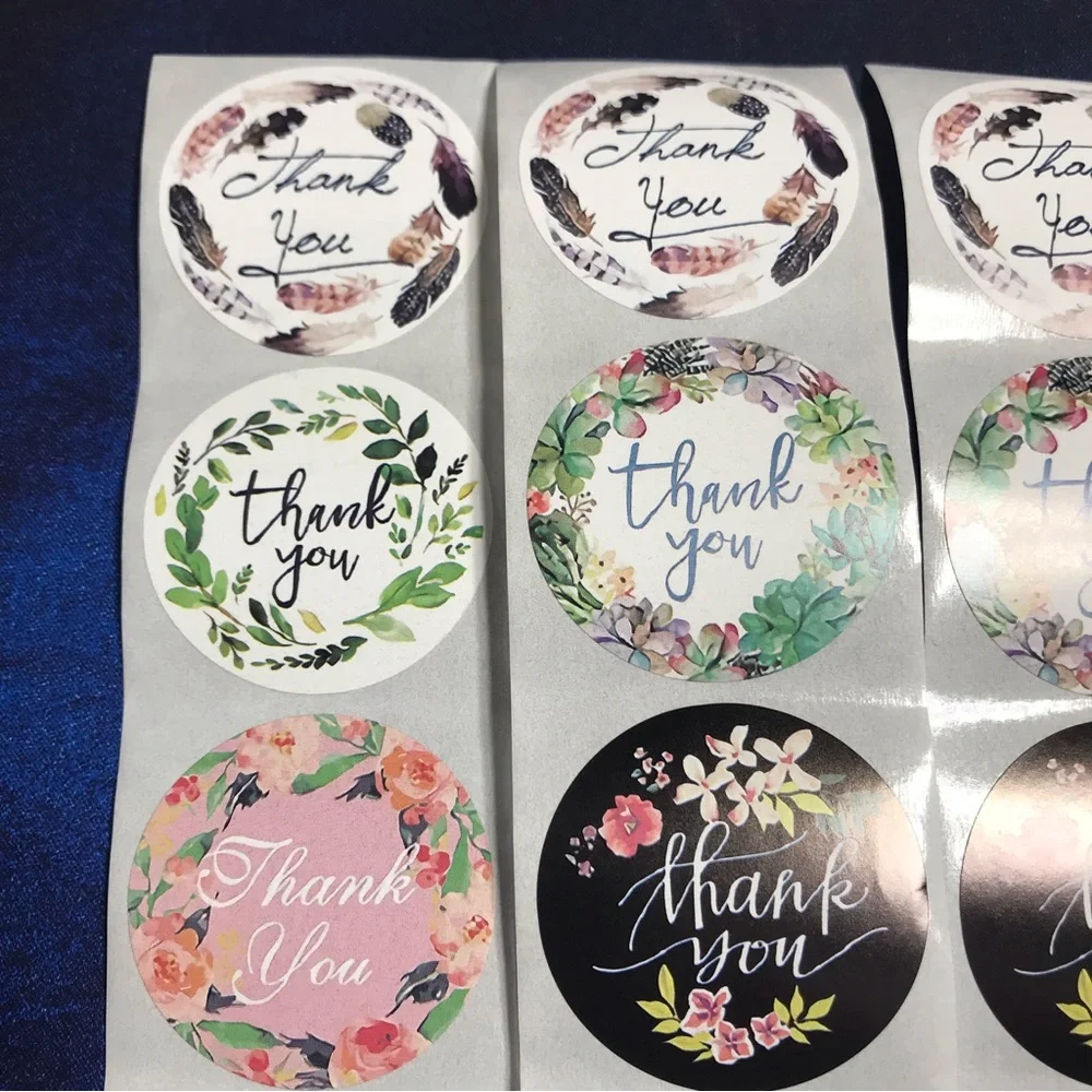 200 thank you stickers 8 designs size 1.5